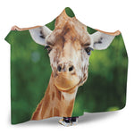 Smiley Face Giraffe Print Hooded Blanket