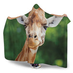 Smiley Face Giraffe Print Hooded Blanket