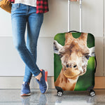 Smiley Face Giraffe Print Luggage Cover
