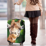 Smiley Face Giraffe Print Luggage Cover