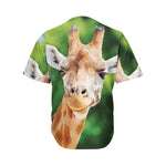 Smiley Face Giraffe Print Men's Baseball Jersey