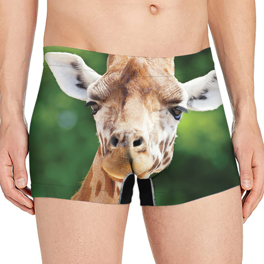 Smiley Face Giraffe Print Men's Boxer Briefs