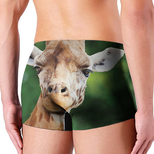 Smiley Face Giraffe Print Men's Boxer Briefs