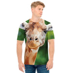 Smiley Face Giraffe Print Men's T-Shirt