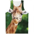 Smiley Face Giraffe Print Men's Tank Top
