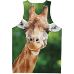 Smiley Face Giraffe Print Men's Tank Top