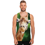 Smiley Face Giraffe Print Men's Tank Top