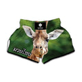 Smiley Face Giraffe Print Muay Thai Boxing Shorts