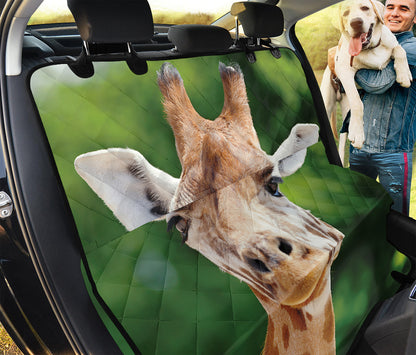 Smiley Face Giraffe Print Pet Car Back Seat Cover