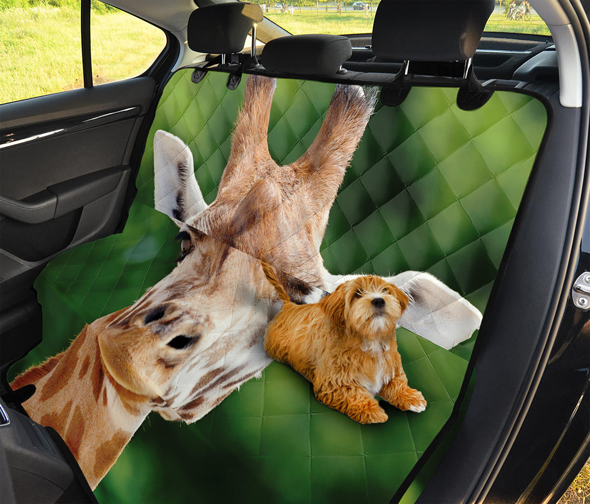Smiley Face Giraffe Print Pet Car Back Seat Cover