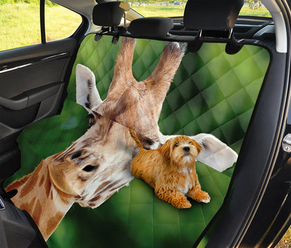 Smiley Face Giraffe Print Pet Car Back Seat Cover