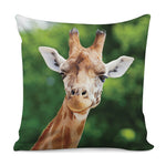Smiley Face Giraffe Print Pillow Cover