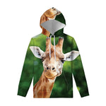 Smiley Face Giraffe Print Pullover Hoodie