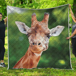 Smiley Face Giraffe Print Quilt