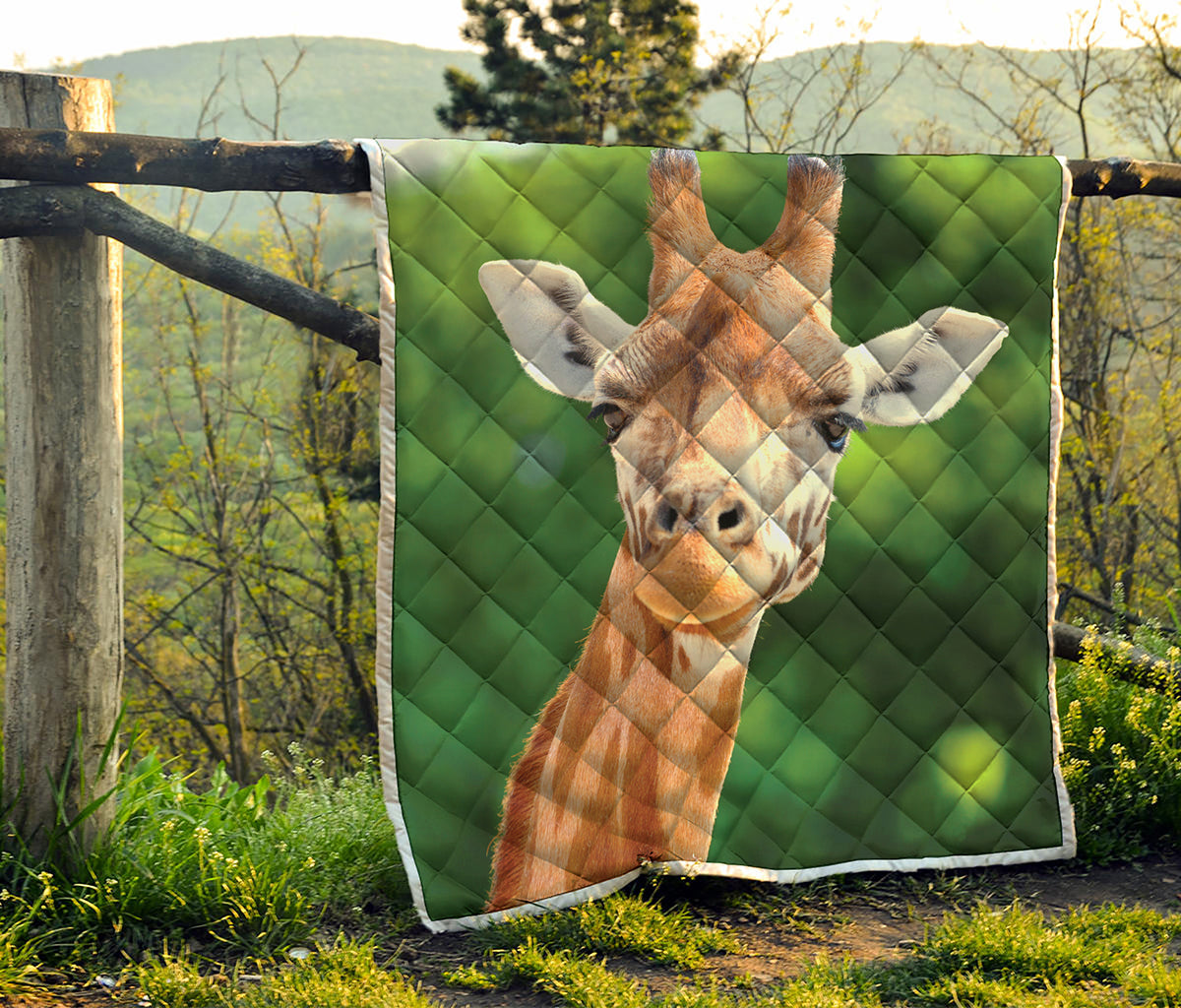 Smiley Face Giraffe Print Quilt