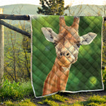 Smiley Face Giraffe Print Quilt