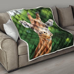 Smiley Face Giraffe Print Quilt