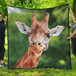 Smiley Face Giraffe Print Quilt