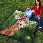 Smiley Face Giraffe Print Quilt