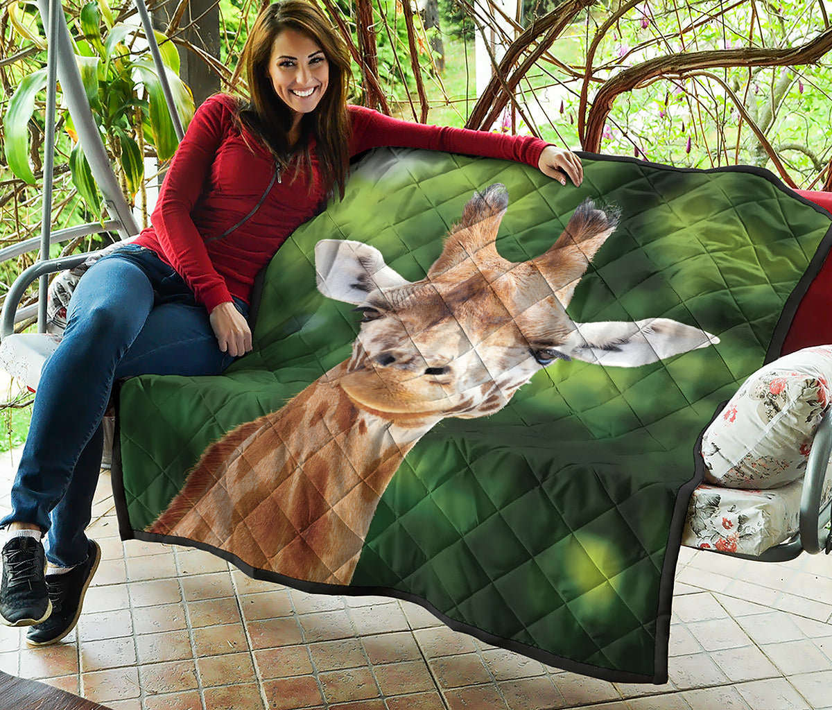 Smiley Face Giraffe Print Quilt