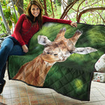 Smiley Face Giraffe Print Quilt