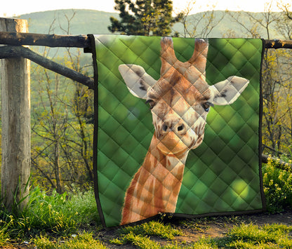 Smiley Face Giraffe Print Quilt