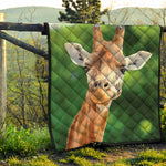 Smiley Face Giraffe Print Quilt