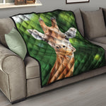 Smiley Face Giraffe Print Quilt