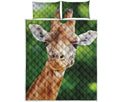 Smiley Face Giraffe Print Quilt Bed Set