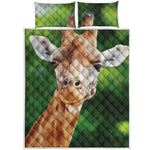 Smiley Face Giraffe Print Quilt Bed Set
