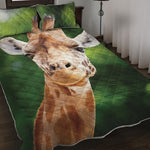 Smiley Face Giraffe Print Quilt Bed Set