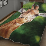 Smiley Face Giraffe Print Quilt Bed Set