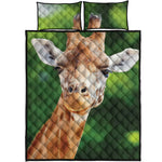 Smiley Face Giraffe Print Quilt Bed Set