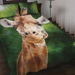 Smiley Face Giraffe Print Quilt Bed Set