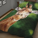 Smiley Face Giraffe Print Quilt Bed Set
