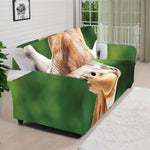 Smiley Face Giraffe Print Sofa Cover