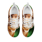 Smiley Face Giraffe Print White Sneakers