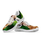 Smiley Face Giraffe Print White Sneakers