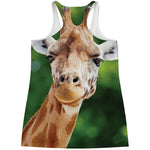 Smiley Face Giraffe Print Women's Racerback Tank Top