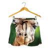 Smiley Face Giraffe Print Women's Shorts