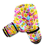 Smiley Faces Emoji Pattern Print Boxing Gloves