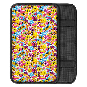 Smiley Faces Emoji Pattern Print Car Center Console Cover