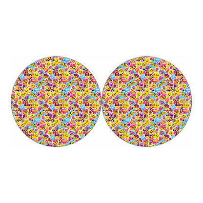 Smiley Faces Emoji Pattern Print Car Coasters