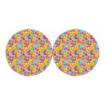Smiley Faces Emoji Pattern Print Car Coasters