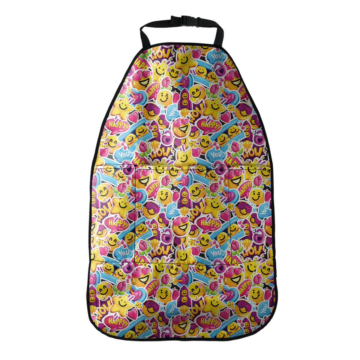 Smiley Faces Emoji Pattern Print Car Seat Organizers