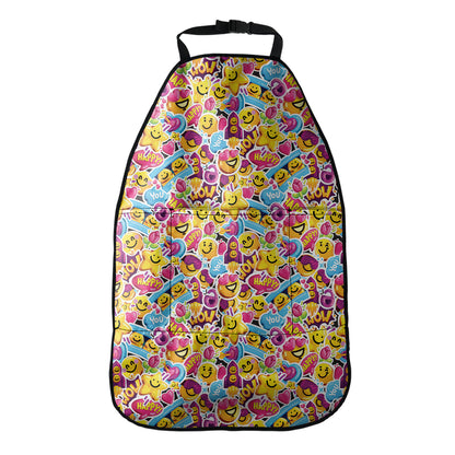 Smiley Faces Emoji Pattern Print Car Seat Organizers