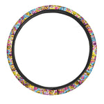 Smiley Faces Emoji Pattern Print Car Steering Wheel Cover