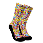 Smiley Faces Emoji Pattern Print Crew Socks