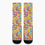 Smiley Faces Emoji Pattern Print Crew Socks