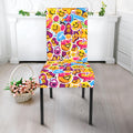 Smiley Faces Emoji Pattern Print Dining Chair Slipcover